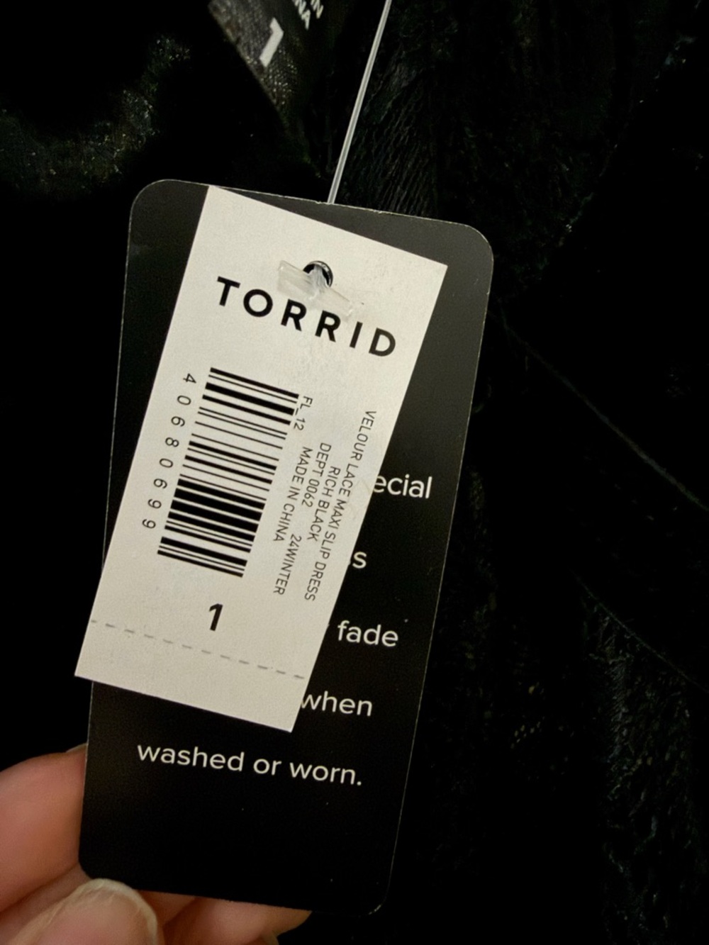 NWT Torrid Velour Lace Maxi Slip Dress Black Crushed Velvet Lingerie Nightgown 1 - Picture 9 of 13